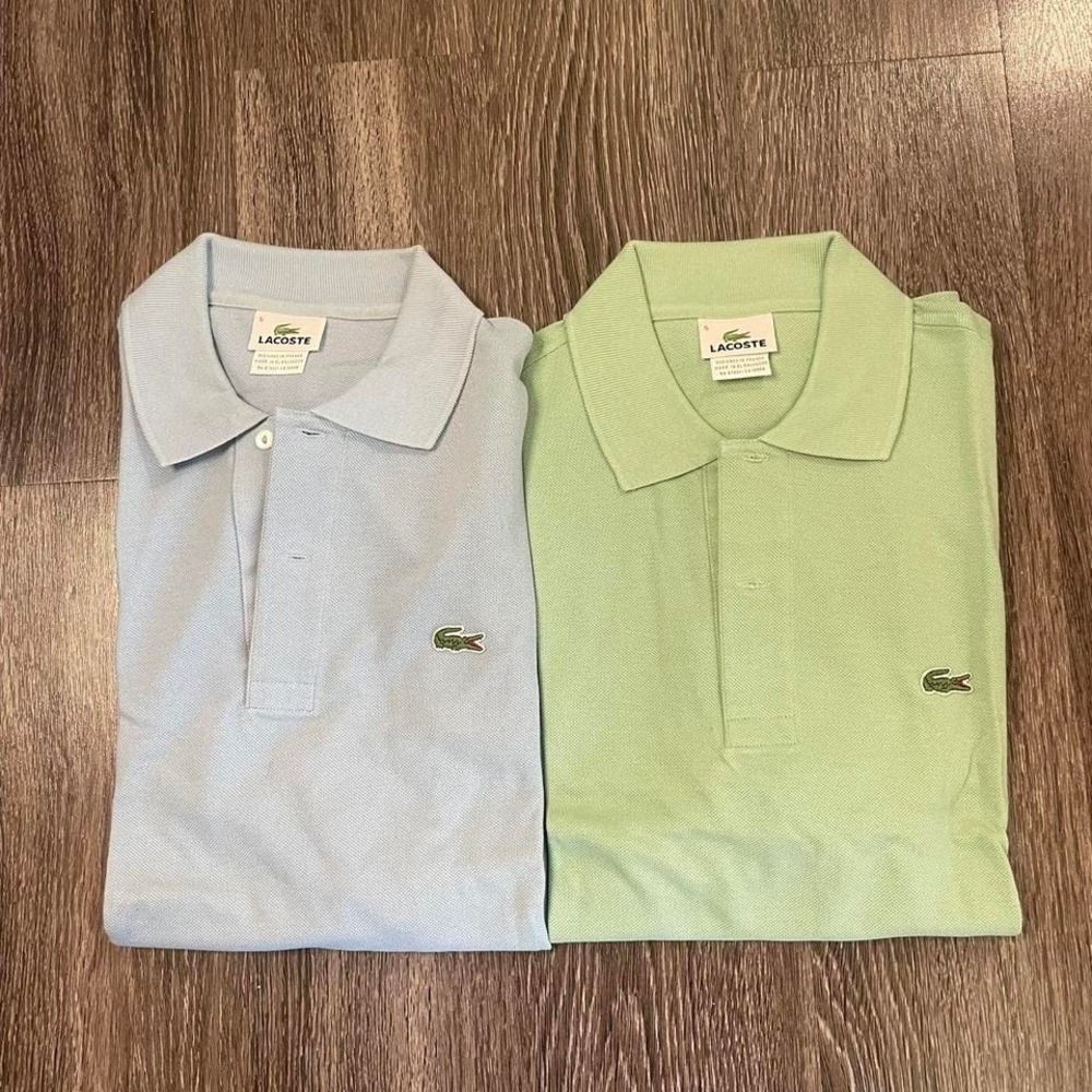 Lacoste blue and green polo shirts